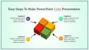 Best PowerPoint Cube Template Slide Designs-Four Node